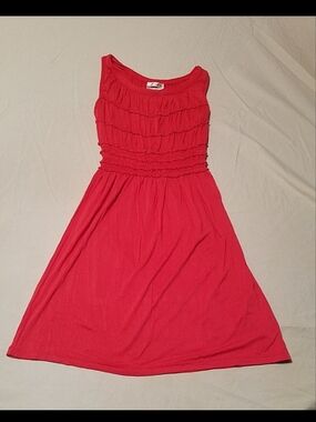 MSSP Red Ruffle Waist Knit Dress